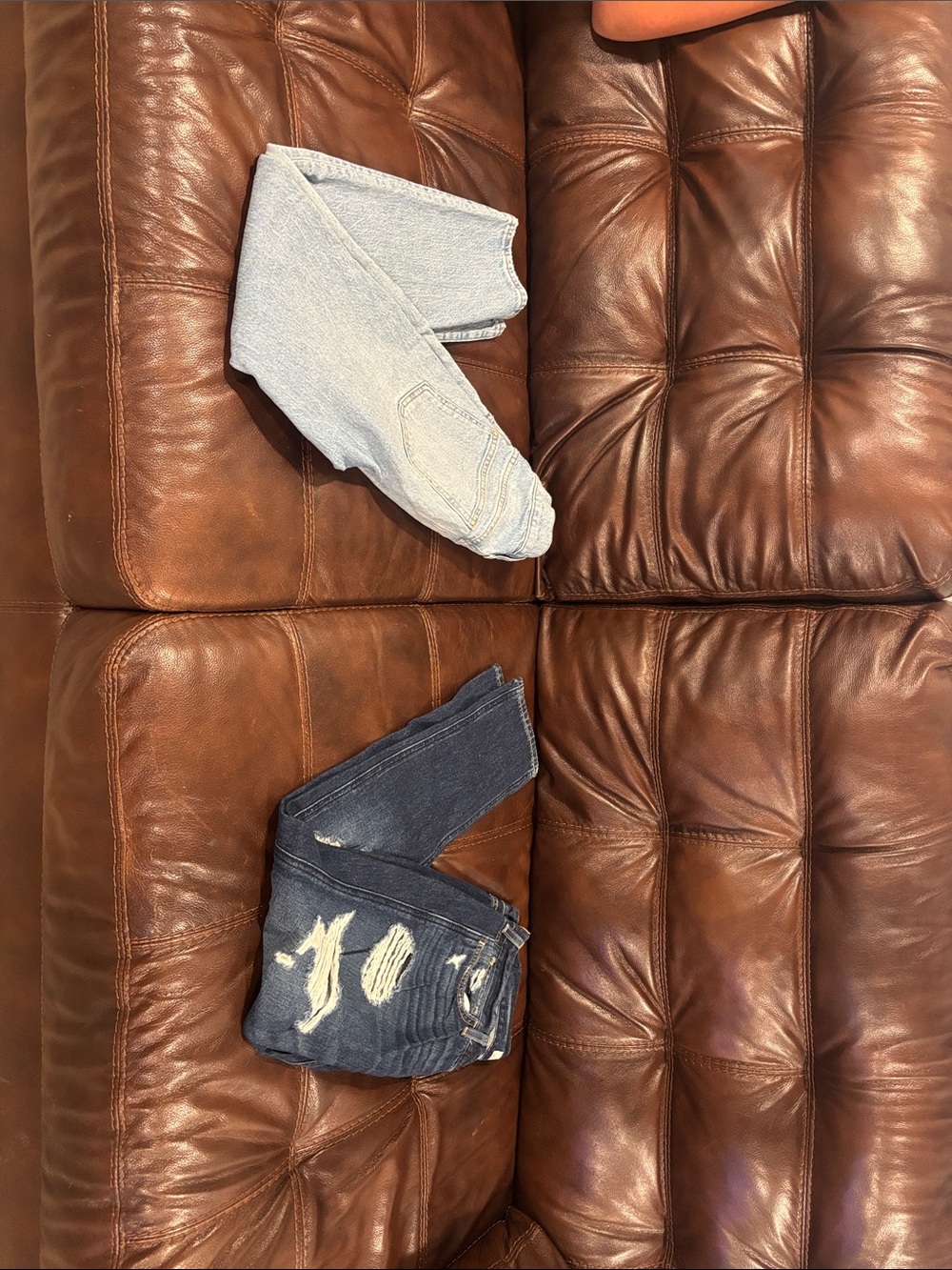 Light Wash and Distressed Dark Wash Women’s Jeans Duo
